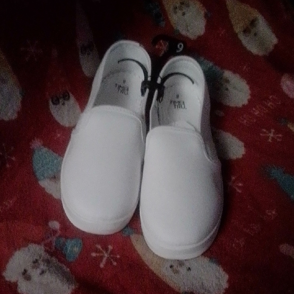 Faded Glory White Kids Slip-On Sneakers